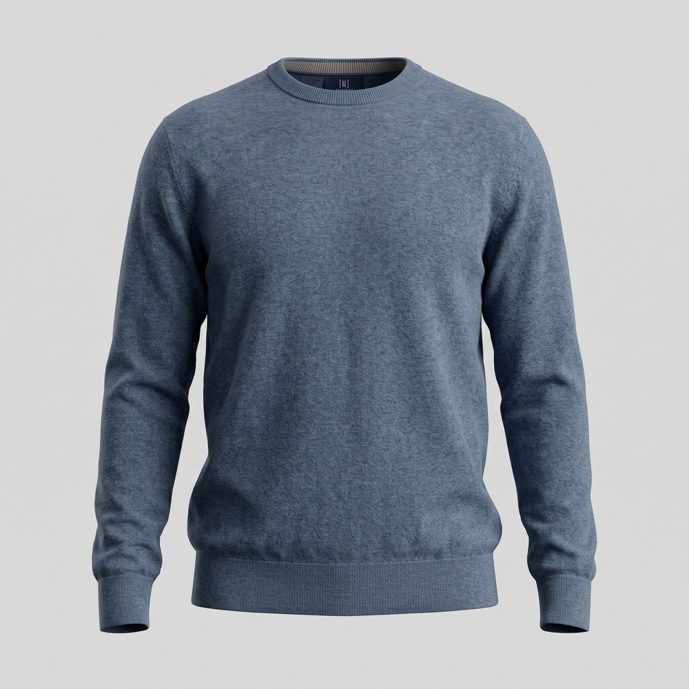 George Mens Small Blue Sweater Cotton Blend Crew Neck Long Sleeve